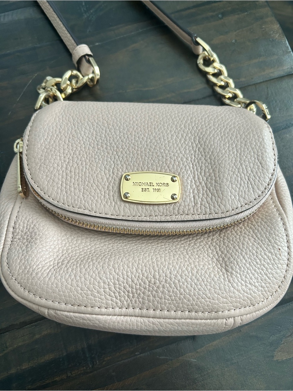 Michael Kors Leather Crossbody Bag in Blush